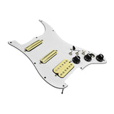 Maxbell Guitar Pickguard Right Electric Guitar Pickguard Pickup for Electric Guitars White and yellow