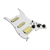 Maxbell Guitar Pickguard Right Electric Guitar Pickguard Pickup for Electric Guitars White and yellow