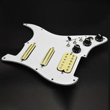 Maxbell Guitar Pickguard Right Electric Guitar Pickguard Pickup for Electric Guitars White and yellow