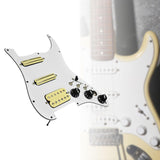 Maxbell Guitar Pickguard Right Electric Guitar Pickguard Pickup for Electric Guitars White and yellow