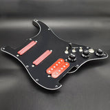 Maxbell Guitar Pickguard Right Electric Guitar Pickguard Pickup for Electric Guitars Black and red