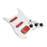 Maxbell Guitar Pickguard Right Electric Guitar Pickguard Pickup for Electric Guitars White and red