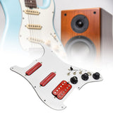 Maxbell Guitar Pickguard Right Electric Guitar Pickguard Pickup for Electric Guitars White and red