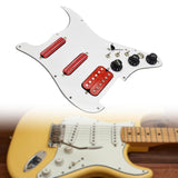 Maxbell Guitar Pickguard Right Electric Guitar Pickguard Pickup for Electric Guitars White and red