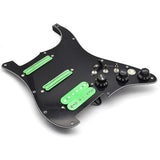 Maxbell Guitar Pickguard Right Electric Guitar Pickguard Pickup for Electric Guitars Black and green