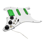 Maxbell Guitar Pickguard Right Electric Guitar Pickguard Pickup for Electric Guitars White and green