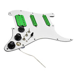 Maxbell Guitar Pickguard Right Electric Guitar Pickguard Pickup for Electric Guitars White and green