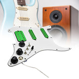 Maxbell Guitar Pickguard Right Electric Guitar Pickguard Pickup for Electric Guitars White and green
