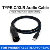 Maxbell TypeC to XLR Audio Cable Audio Cable for Laptop Audio Speaker Mixing Console 150cm