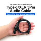 Maxbell TypeC to XLR Audio Cable Audio Cable for Laptop Audio Speaker Mixing Console 300cm
