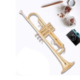 Maxbell B Flat Trumpet Set Gold Trumpet Cloth for Performance Professionals Children