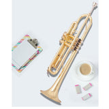 Maxbell B Flat Trumpet Set Gold Trumpet Cloth for Performance Professionals Children
