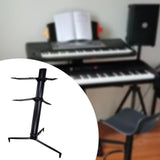 Maxbell Aluminum Alloy Keyboard Stand Anti Slip Portable Height Adjustable for Stage black