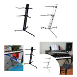 Maxbell Aluminum Alloy Keyboard Stand Anti Slip Portable Height Adjustable for Stage black
