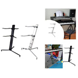 Maxbell Aluminum Alloy Keyboard Stand Anti Slip Portable Height Adjustable for Stage black