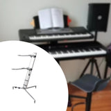 Maxbell Aluminum Alloy Keyboard Stand Anti Slip Portable Height Adjustable for Stage argent