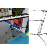 Maxbell Aluminum Alloy Keyboard Stand Anti Slip Portable Height Adjustable for Stage argent