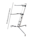 Maxbell Aluminum Alloy Keyboard Stand Anti Slip Portable Height Adjustable for Stage argent