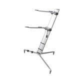Maxbell Aluminum Alloy Keyboard Stand Anti Slip Portable Height Adjustable for Stage argent