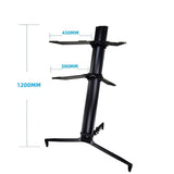 Maxbell Aluminum Alloy Keyboard Stand Anti Slip Portable Height Adjustable for Stage argent