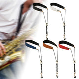 Maxbell Saxophone Neck Strap Belt with Metal Hook for Alto Clarinets Beginners Gifts Black