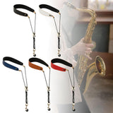 Maxbell Saxophone Neck Strap Belt with Metal Hook for Alto Clarinets Beginners Gifts Black