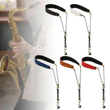 Maxbell Saxophone Neck Strap Belt with Metal Hook for Alto Clarinets Beginners Gifts Black