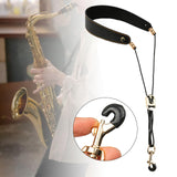 Maxbell Saxophone Neck Strap Belt with Metal Hook for Alto Clarinets Beginners Gifts Black
