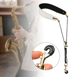 Maxbell Saxophone Neck Strap Belt with Metal Hook for Alto Clarinets Beginners Gifts White