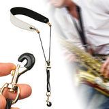 Maxbell Saxophone Neck Strap Belt with Metal Hook for Alto Clarinets Beginners Gifts White