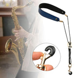 Maxbell Saxophone Neck Strap Belt with Metal Hook for Alto Clarinets Beginners Gifts Blue