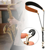 Maxbell Saxophone Neck Strap Belt with Metal Hook for Alto Clarinets Beginners Gifts Brown