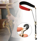 Maxbell Saxophone Neck Strap Belt with Metal Hook for Alto Clarinets Beginners Gifts Red