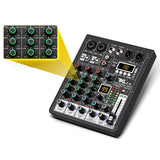 Maxbell Audio Mixer Portable USB DJ Controller Sound Mixer for Live Recording Studio