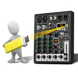 Maxbell Audio Mixer Portable USB DJ Controller Sound Mixer for Live Recording Studio