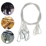 Maxbell Stage Light Cables Security Rope for Party Light for Moving Head Light Event Silver 29in 5pc