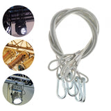 Maxbell Stage Light Cables Security Rope for Party Light for Moving Head Light Event Silver 33in 5pc