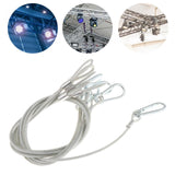 Maxbell Stage Light Cables Security Rope for Party Light for Moving Head Light Event Silver 33in 5pc