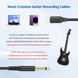 Maxbell Audio Cable 6.35mm 1/4in Sturdy Instrument Cable for Speaker Equalizer Mixer 200cm