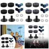 Maxbell 12Pcs Cymbal Stand Felts with Nuts Accessory Professional Cymbal Replacement black