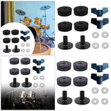 Maxbell 12Pcs Cymbal Stand Felts with Nuts Accessory Professional Cymbal Replacement black
