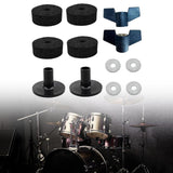 Maxbell 12Pcs Cymbal Stand Felts with Nuts Accessory Professional Cymbal Replacement black