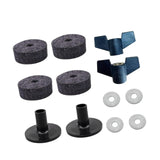 Maxbell 12Pcs Cymbal Stand Felts with Nuts Accessory Professional Cymbal Replacement gray