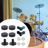 Maxbell 12Pcs Cymbal Stand Felts with Nuts Accessory Professional Cymbal Replacement gray