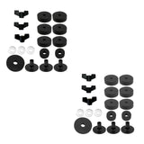 Maxbell 18Pcs Cymbal Replacement with Nuts Professional Accessory Cymbal Stand Felts black