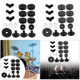 Maxbell 18Pcs Cymbal Replacement with Nuts Professional Accessory Cymbal Stand Felts black