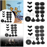 Maxbell 18Pcs Cymbal Replacement with Nuts Professional Accessory Cymbal Stand Felts black