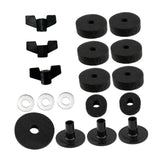 Maxbell 18Pcs Cymbal Replacement with Nuts Professional Accessory Cymbal Stand Felts black
