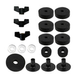 Maxbell 18Pcs Cymbal Replacement with Nuts Professional Accessory Cymbal Stand Felts black