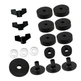 Maxbell 18Pcs Cymbal Replacement with Nuts Professional Accessory Cymbal Stand Felts black